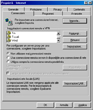 Propriet di Internet Explorer - Connessioni